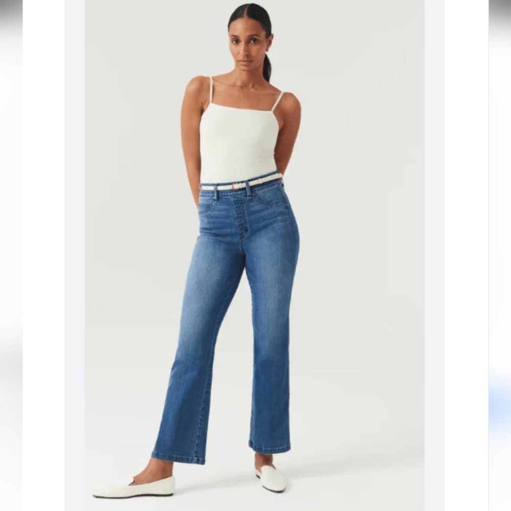 SPANX Blue High-Rise Flare Jeans